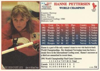1993 Ice Hot International #54 Hanne Pettersen Back